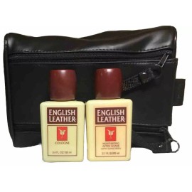 MEM English Leather Bag 3.4 oz Cologne /3.1 oz After Shave + 10 Bottles 1 oz Pl Read