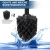 FIISAYL Toilet Brush with Stainless Steel Handle and Base, Black