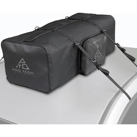 Car Top Waterproof Duffle Bag for Travel, Attaches with or Without Roof Rack, 120 Liters, Black