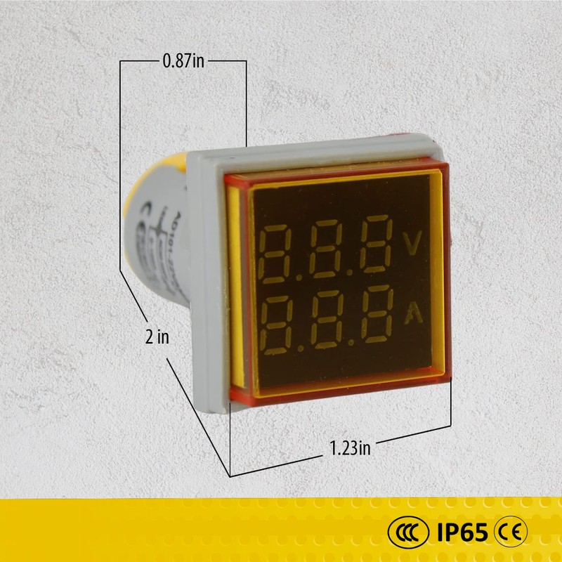 LED Voltage Display Panel Mount Volt Amp Meter, AD101-22VAMS 22mm