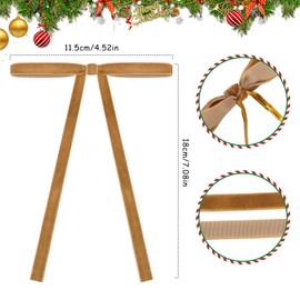 30 Pcs Velvet Christmas Tree Bows Door Garland Decor Vintage Wreath Bow (3/8'' Wide, 5 * 7 inch)