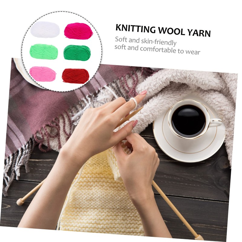 OHPHCALL 6 Rolls Milk Knitting Yarn Soft Skin Friendly DIY