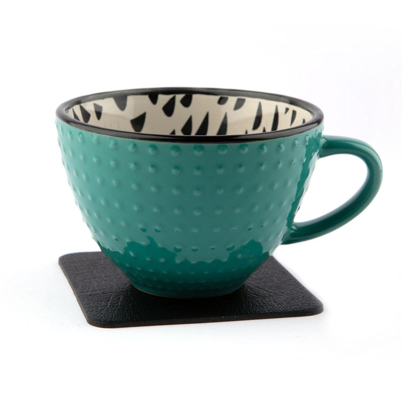 Coaster Set of 8 Jet Black Coasters, Made in The