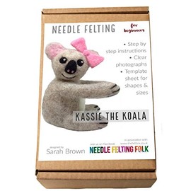 The Felt Box Needle Felting Kit - Kassie The Koala. Designed by Sarah Brown of Needle Felting UK. Makes Two.