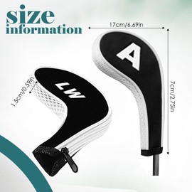 12 pieces Golf Head Covers, 3-9, Pw, Aw, Sw, Lw, Lw, Waterproof Zippered Golf Club Head Cover Protective Cover, Wedge Head Cover with Number Label Golf Accessory for Men Women (white)
