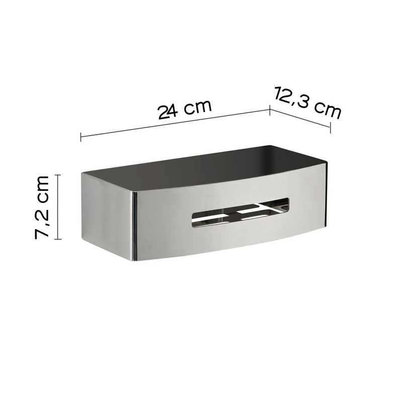 Gedy | Poseidon Rectangular Shower Caddy in Chrome Plated Steel,