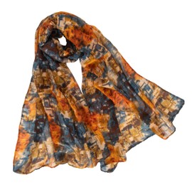 INOGIH Tie-Dye-Lightweight Floral-Scarves for Women Fashion Soft Shawl-Wraps Sunscreen-Shawls for travel