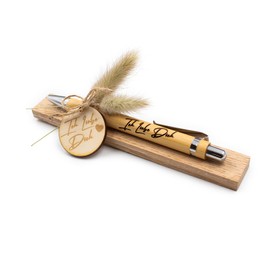 VmG-Store Wooden Ballpoint Pen as a Gift Idea for Mother's Day Mum Father's Day Birthday Dad Grandma and Grandpa Work Colleague Girlfriend Boyfriend (with Decoration, 23 Ich liebe dich)