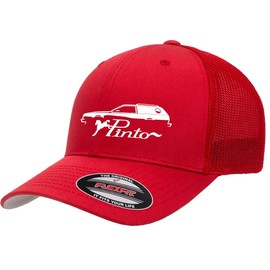 Ford Pinto Wagon Classic Outline Design Flexfit 6511 Trucker Mesh Fitted Cap red