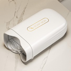 Soap Dish Travel Portable Soap Holder with Cover Sealed Soap Saver Tray with Lid Self Draining Shower Soap Box for Travel Hiking Waterproof Soap Bar Container for Kitchen Shower Bathroom, White