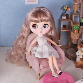 ICY Fortune Days Doll Doll Designed by Sunny, Movable Body, Matte Skin, Custom Practice, Hinamatsuri Gift, 4 Different Pupil Colors + Hand Painted Makeup + 19 Improved Articulating Dolls 6+(J-CUS015)