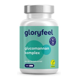 gloryfeel Glucomannan Kapseln - 4000 mg je Tagesdosis - 240 Kapseln - Konjak Wurzel f1r Gewichtsverlust * - Mit Vitamin D3 und Chrom - Vegan, laborgepr1ft, ohne Zus?tze in Deutschland hergestellt