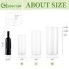 Glasseam Large Glass Cylinder Vases: 3 Pcs Clear Tall Hurricane