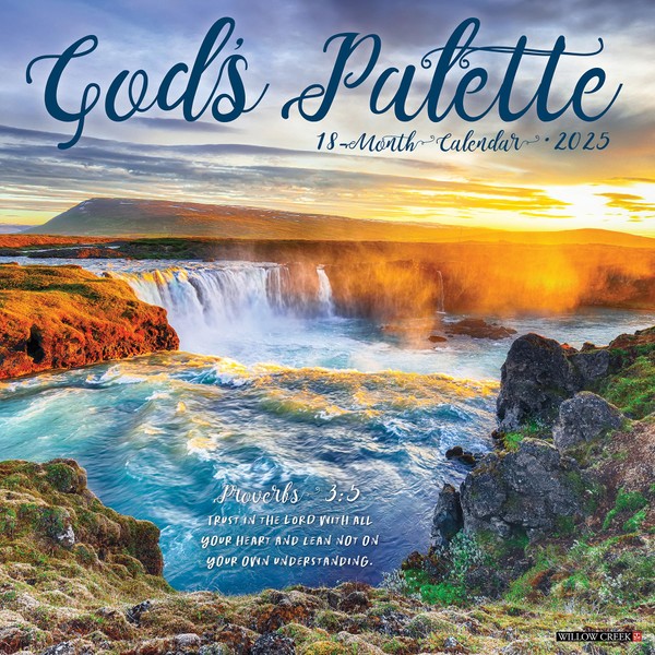 Willow Creek Press God's Palette Monthly 2025 Wall Calendar (12"
