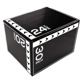 BalanceFrom Fitness Versatile 3 in 1 Plyometric Jumping Exercise Box - Durable Foam Material with Anti-Slip Surface, 2-Year Warranty - Color: Black & White, Size: 10lbs (16 x 20 x 24)