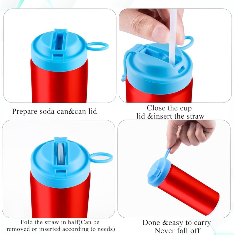 Tapas de Silicona para Latas de Refresco con Pajita, Paquete