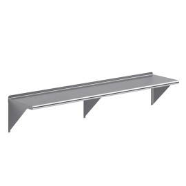 Unbranded 16" x 72" Metal Shelf | NSF Stainless Steel Wall Mount Floating Shelving ||