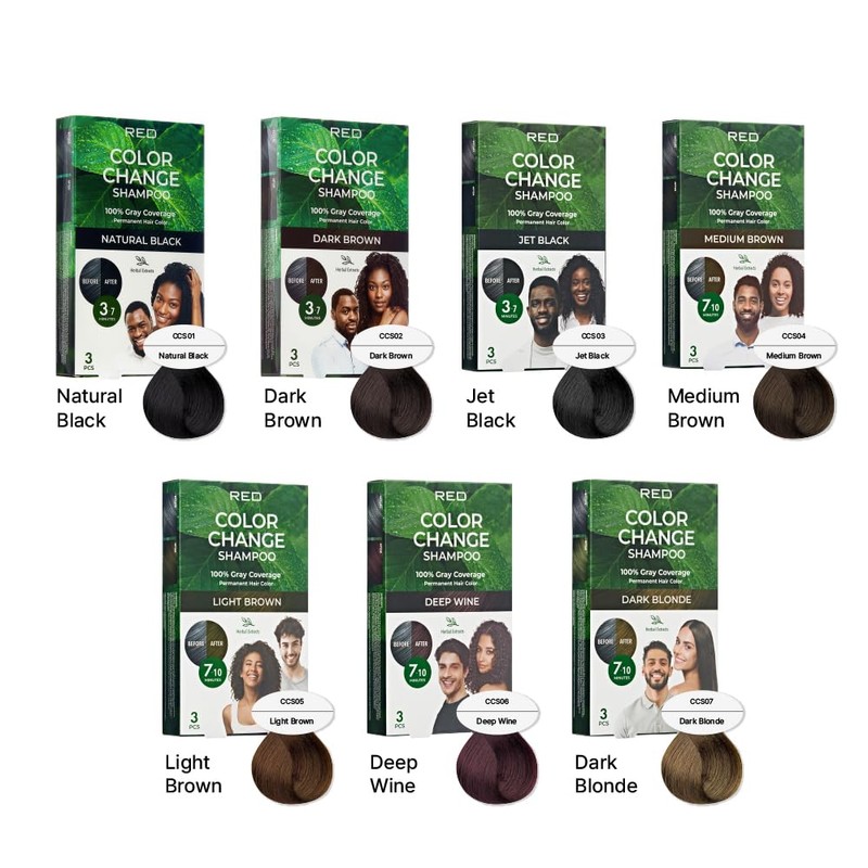 Red by Kiss Quick Cover Natural Herbal Color Change Shampoo