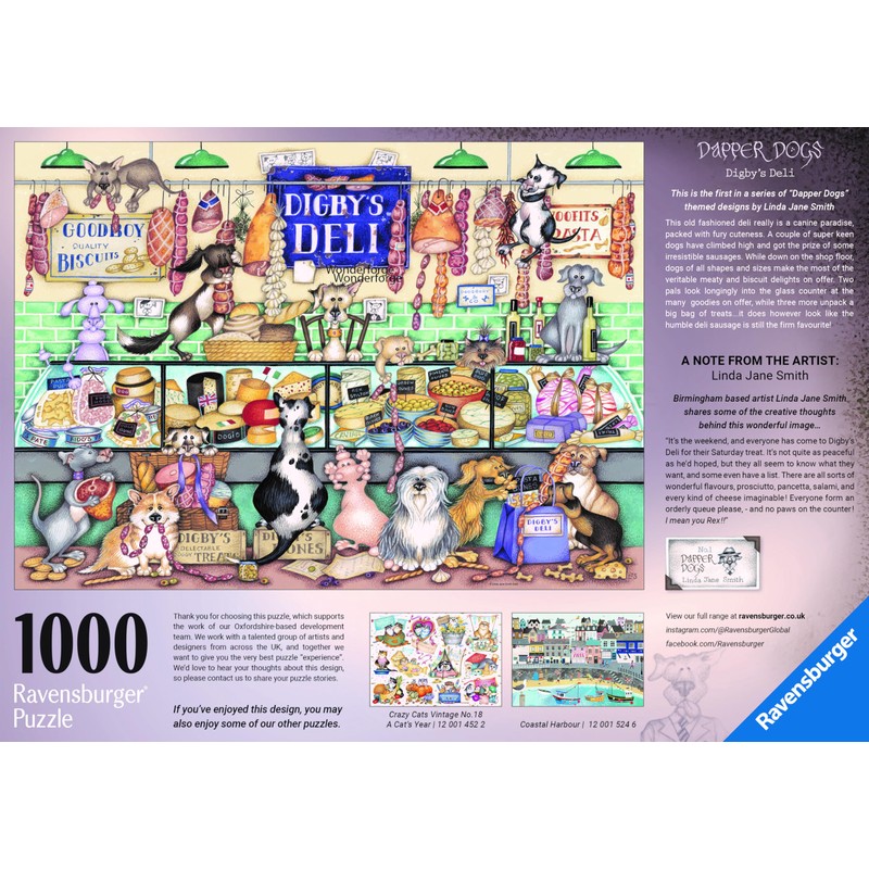 Ravensburger Dapper Dogs No.1 Digby’s Deli 1000 Piece Jigsaw Puzzle