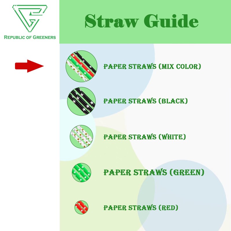 Paper Straws, 7.9 x 0.236 in, 200 Count, Food Grade,