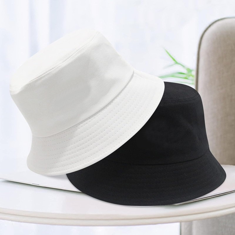 GWAWG 2PCS Reversible Embroidered Bucket Hat Packable Beach Sun Hat