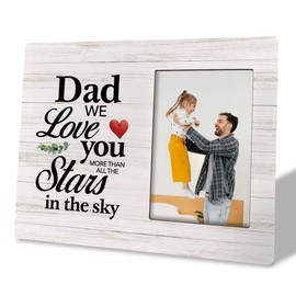 To Dad Photo Frame Gifts, We Love You More than All the Stars in the Sky, Wooden Picture Frame Gift, Daddy Gift from Kids, Rustic Dad Photo Frame Gifts, Dad Birthday Gift, Valentines Day Gift for Dad