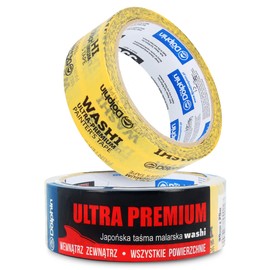 Blue Dolphin Washi Professional Masking Tape Painter's Tape 35 mm x 25 m Yellow Masking Tape Painter's Masking Tape 60 Days Removable Masking Tape Paper Tape for Masking and Painting Work Indoor and Outdoor UV-Resistant