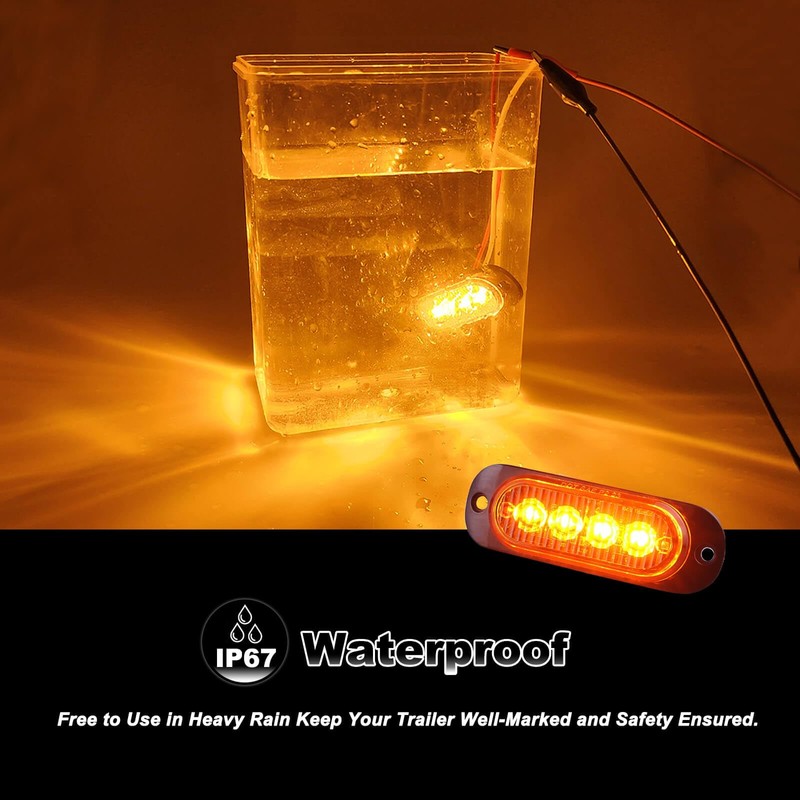 XtraGlow 3.4 Inch Trailer Marker Lights Amber LED Clearance Side