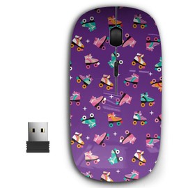 2.4G Ergonomic Portable USB Wireless Mouse for PC, Laptop, Computer, Notebook with Nano Receiver ( Retro Roller Skates Colorful )