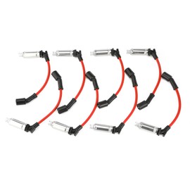 ISINFLASH Spark Plug Wire Set 10.2MM Ignition Cable Silicone Jacket Boot Ends fits for Chevy Silverado 1500 2500 1999-2006 LS1 VORTEC 4.8L 5.3L 6.0L V8 48322R 48322, 8 Pcs