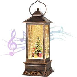 Christmas Lantern,Christmas Snow Globe,Christmas Decorations with Music,Christmas Day Gifts Used for Garden Decoration, House Decoration, Christmas Decorations Indoor (Christmas Tree)