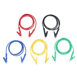 Cable de Prueba de Pinzas de Cocodrilo de Doble Extremo, 5 Uds., Pinzas de Cocodrilo de Apertura de 10mm, Cable de Prueba