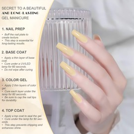 Vishine Pale Yellow Gel Nail Polish, 1 Pcs 16ml Soak-Off UV LED Gel Polish for DIY Nail Art & Home Manicure, Shade L327 Cheese Yellow