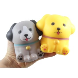 Set of 2 Random Soft Dog Animal Stress Ball - Sensory Fidget Stress Toy - Squishy Pliable Doh Ball - Puppy- Ultra Squishy and Relaxing Stress Ball