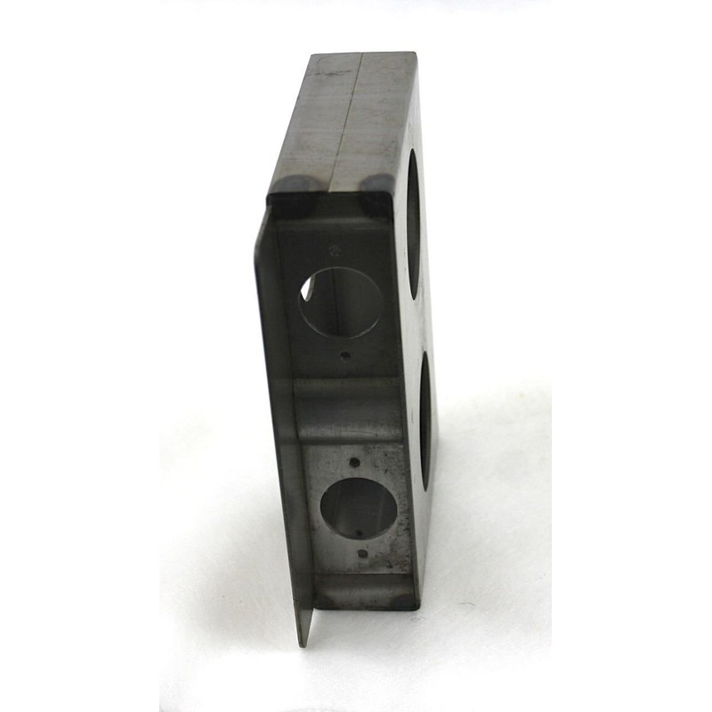 Gate Lockbox Double Hole Weldable Steel 6 7/8" x 4