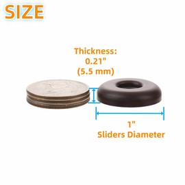 1" Screw on Furniture Sliders-Furnigear Heavy Duty PTFE (Teflon) Chair Leg Slides Glides Move Your Furniture Easy & Safely - Best Floor Protector(Brown-20pack)