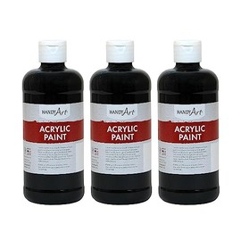 Handy Art Acrylic Paint, Mars Black, 16 oz. Bottle, Pack of 3 (RPC101100-3)