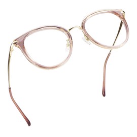 LifeArt Blue Light Blocking Glasses, Anti Eyestrain, Computer Reading Glasses, Gaming Glasses, TV Glasses for Women, Anti Glare (Clear Pink, 1.50 Magnification)