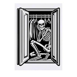 'Skeleton In The Closet' Temporary Tattoo - Water Resistant, Skin-Safe, Non-Toxic Transfer (TO00075891)
