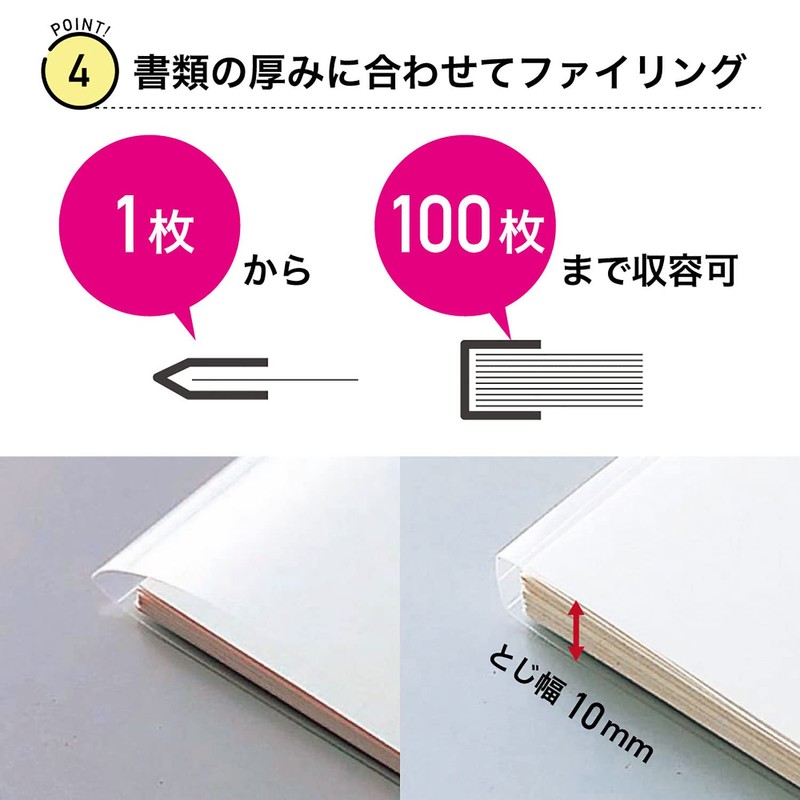 Lihit Lab F3006-5P18 Thin Ring File, Looper File, 5 Books,