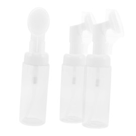 Baluue 60ml Portable Foaming Soap Dispenser Travel-Friendly Pet Plastic Facial Wash Bottle 3 Pack Clear
