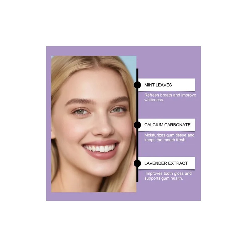 Polvo Dental Morado Oralhoe Para Un Aliento Fresco Y Cuidado