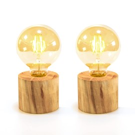 JAOSELAP 2 Pack Battery Operated Table Lamp with Timer,Wood Night Light, Cordless Lamps Decorative Lamps for Home Decor, Living Room Small Lamps, for Kitchen Bedroom Fireplace, for Kids Women(2 Pack)