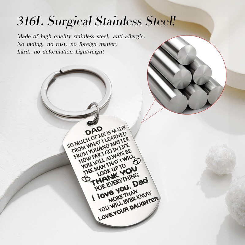 BLThing Dad Gifts from Daughter - Keychain for Dad Father's