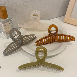 Bikasun 4 Stück Haarklammern für Frauen und Mädchen, 13cm Große Haarklammer, Transparent Haarspangen Damen für Dickes Haar, Französisches Rutschfeste Haarspangen