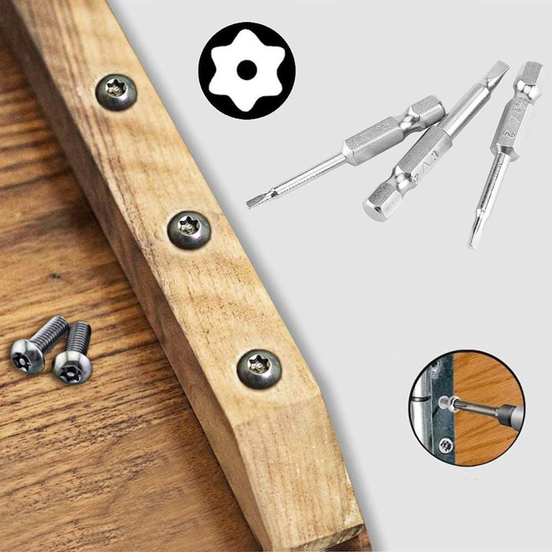 Torx Screwdriver Bits Set, 5 Pieces 50 mm 1/4 Inch