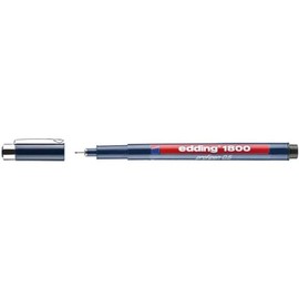 Edding 1800-3S Pigment Liner, Fibre-tip Pen, Black, Pack of 3