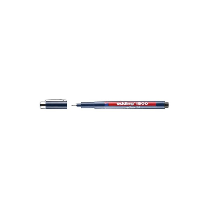 Edding 1800-3S Pigment Liner, Fibre-tip Pen, Black, Pack of 3