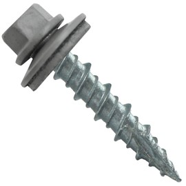 Metal Roofing Screws: (250)10 x 1" Slate Hex Head Sheet Metal Roof Screw. Self Starting Metal to Wood siding Screws. EPDM Washer. Colored Head