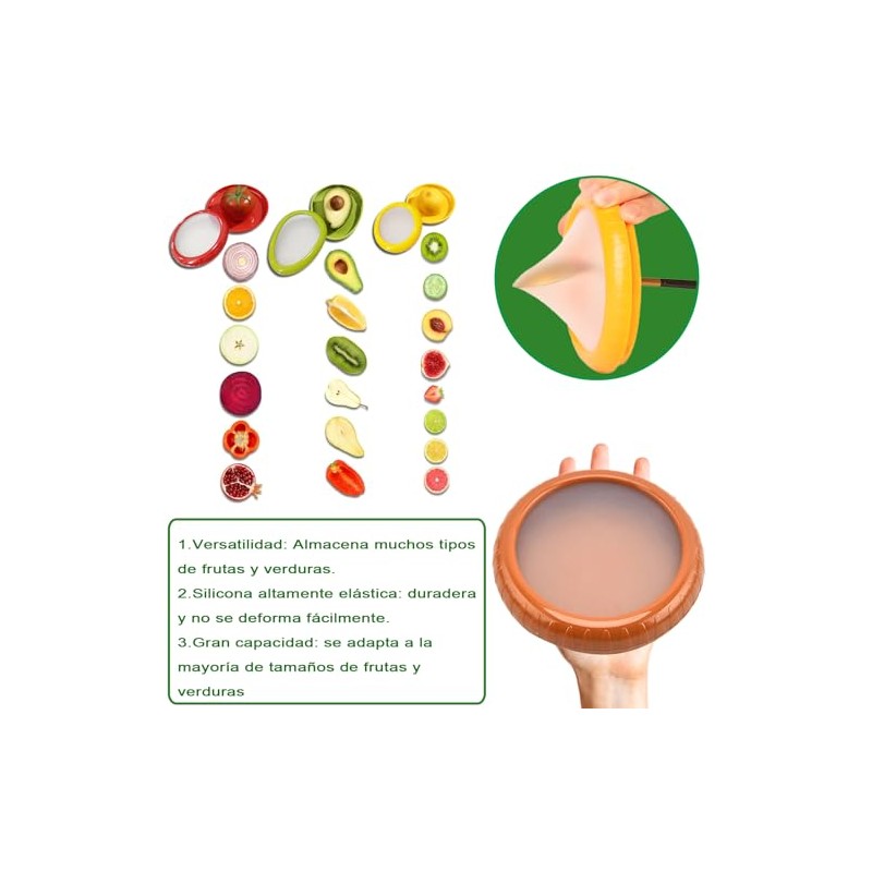 Juego de 4 Recipientes de Silicona para Almacenamiento de Aguacate